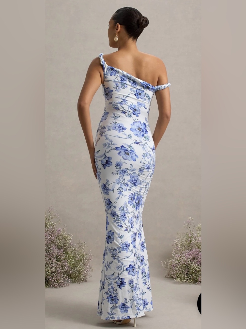 Club L London Floral Off-Shoulder Maternity Dress - Picture 4 of 6